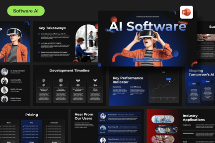 قالب پاورپوینت : پرزنتیشن نرم‌افزار و هوش مصنوعی (AI) با طراحی مینیمال